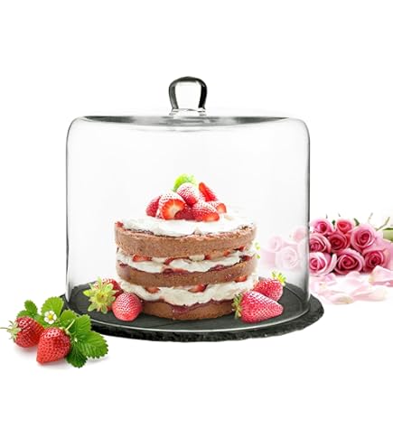 Cloche à Fromage Sendez – Verre Et Porcelaine – Plateau Inclus – Diamètre 26,5 Cm