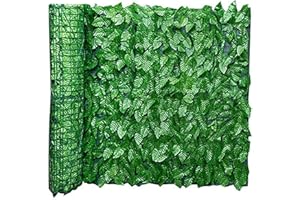 whiteswan Trellis Panel, Artificial Ivy Privacy Fence Screen, Artificial Hedges Fence and Faux Ivy, Garden Privacy Screening Panel Vine Leaf Decoration, for Outdoor, Garden, Patio and Backyard (A)