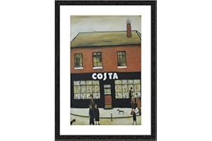 Greetingles Lowry-Style Framed Print. Beautiful Black Ash Frame (Lowry, PT Costa)