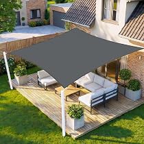 HENG FENG Sonnensegel 4x6m Rechteckig Wasserdicht,Anthrazit