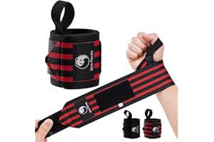 Slim Panda Muñequeras Gym, 1 par 45 cm Muñequeras Gimnasio con Un Anillo de Pulgar Cómodo para Powerlifting, Wrist Wraps con Peso para Crossfit, Hombre y Mujeres
