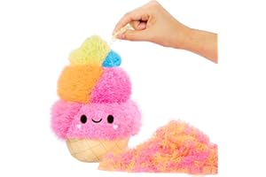 Fluffie Stuffiez Peluche coleccionable pequeño ICE CREAM, sorpresa al abrir la caja con ASMR Fidget DIY Piel flexible, pelusa ultrasuave, para niños y niñas a partir de 4 años