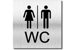 MANSCHIN LASERDESIGN WC Schild Selbstklebend Damen Herren UV Druck 12 x 12cm - 3mm Aluverbund - Made in Germany Art.Nr. 2000