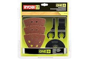 Ryobi RAK15MT 5132002809 - Juego de accesorios de madera para multiherramienta RMT1801M, incluye hojas de sierra de inmersión para madera y papel de lija