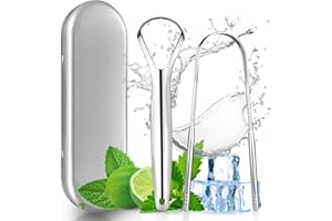 BELEVO Metal Tongue Scraper with Case, Stainless Steel Tongue Scrapers for Adults Tongue Cleaner Toungescraper 2 Tongue Scrapper Bad Breath Treatment for Adults and Kids Personal Oral Care