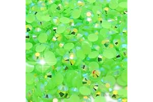 Little Snow Direct® Pack of 1000 Jelly AB Flat Back Rhinestones Diamante Gems Nail Art & Crafts (Apple Green Jelly AB, 4mm)