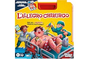 Hasbro Gaming, L'Allegro Chirurgo, Gioco da Tavolo Elettronico, Ideale per Famiglia e Amici, per Bambini e Bambine dai 6 Anni in Su, Include Valigetta Tutto in Uno, per 1 o Più Giocatori, in Italiano