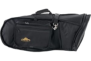 Lechgold Tasche für Oberkrainer-Bariton - Für alle gängigen Bellfront-Modelle - Länge: 82 cm - Für Schallbecher bis ca. 35 cm Durchmesser - Mit Tragegriff, Schulterriemen und Rucksackgurten - schwarz