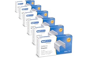 Rapesco 1736 Confección Business: Grapas Galvanizadas 24/6mm (No.16), 6 Cajas de 5000