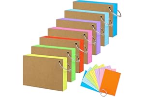 PENPRIS 700 Blatt farbige Karteikarten mit Ringösen - A7 Größe [74x105mm] - Doppelseitig linierte Karteikarten, linierte Notizkarten für Schul- und Bürobedarf - 150 g/m², 7 Farben - PAP06A7MX1