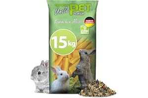 Eggersmann Uncle Pet 15 kg Kaninchenfutter - Premium Kaninchen Müsli - Kaninchen Futter mit der natürlichen Kraft aus Kräutern und Karotten - Kaninchenzubehör (15 kg Sack)