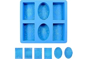 BRISKORE Seifenformen Silikon, Seife Selber Machen Formen, 6 Hohlräume Silikonform Seife Silicone Mold, Seife Herstellen Silikonformen Seife, Seifenherstellung für Seife DIY Formen, Schokolade