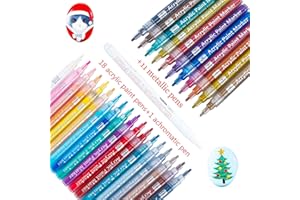 Jmoryd Acrylic Paint Pens Markers and Metallic Pens for Rock Painting Glass Stone Wood pebble Ceramic Craft Supplies, 18 Acrylic Pens + 11 Metallic Pens for Christmas Easter Egg Pumpkins