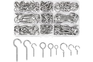 HATANSE 150 Stück Schraubhaken Edelstahl Haken zum Schrauben Hakenschraube mit Gewinde Einschraubhaken Deckenhaken für Cup Teetassen Schlüssel Lampen und Weihnachtsdekoration