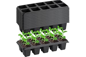 YARD YARD 200 bandejas de plántulas de celdas, 20 unidades, reutilizables, contenedor de inicio de semillas para vivero, cultivo, propagación, germinación, 28 x 13 cm, GP02A20