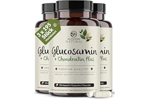 ‎SURPRESA NATURAL Surpresa Natural Glucosamin-Chondroitin-Kapseln hochdosiert I 3 x 195 Kapseln I 1500 mg Glucosamin & 1200 mg Chondroitin pro Tagesdosis I Nahrungsergänzungsmittel ohne Zusatzstoffe & laborgeprüft