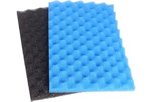 INGVIEE Compatible Jardín Estanque de Pez Esponja de Filtro pour Lotus Green Genie 2000/3000/6000 (1x Negro Grueso, 1x Azul Medio)