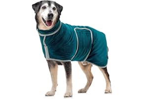 Lucky Paws® Peignoir Chien Super absorbante – Peignoir pour Chien à Double Couche Luxueuse – Serviette Ultra Douce – Séchez Votre toutou sans Effort en Quelques Minutes (XXL, Bleu Sarcelle)
