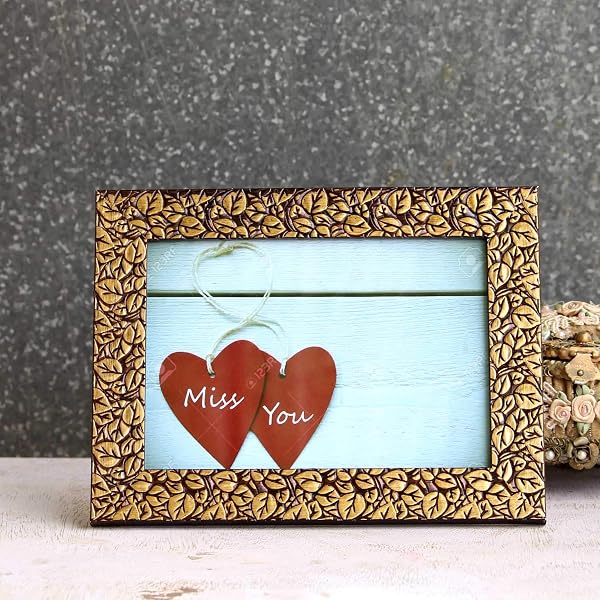 Vintage Gulley Metal Designer Photo Frame Antique Gold 6×7 Inch