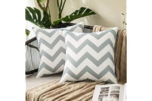 MIULEE 2er Set Outdoor Kissenbezüge Wellen Gestreift Kissenbezug wasserdichte Kissenhülle Dekokissen Sofakissen Dekorativ Couchkissen Bezug für Sofa Wohnzimmer Balkon Garten 40x40 cm Dunkelgrau