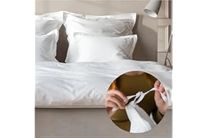 ‎CURA CURA - Bezug für Gewichtsdecke 135x200 cm - 100% Baumwolle Bettwäsche - Weiß - Made in Portugal - Bettbezug für Therapiedecke - verhindert Verrutschen