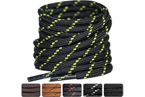 SUBAUM 2 PAIRES Boot Laces Heavy Duty,Strong Round Shoelaces for Work Boots,Walking Boot,Hiking Boots,Thick Replacement Shoe Strings