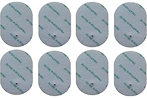 HEALTHCARE WORLD Pads TENS électrodes avec petit 2.2mm presse-bouton Set de 8 forme ovale Pads électrodes