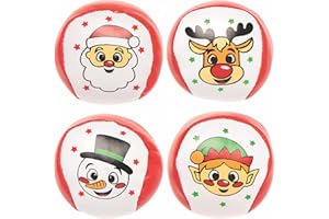 Baker Ross FC251 Jouet Enfant Mini Balles Souples motif Noël - Lot de 8, Petit Jouet Enfant, Cadeau Pochette Surprise, Jeux pour Anniversaire, Petit Cadeau pas Cher