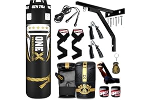 ONEX Boxing bag heavy duty punching bag Filled 5ft 4ft 3ft set, punch bag Kickboxing MMA Grappling Muay Thai Karate BJJ best punch bags equipment for Indoor or Outdoor boxing Training