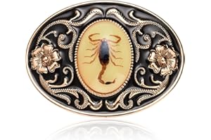 BBOTEN Belt Buckle for Men - Native American Cool Novelty 3D Scorpion Animal Belt Buckle for Women, Western Oval Belt Buckle
