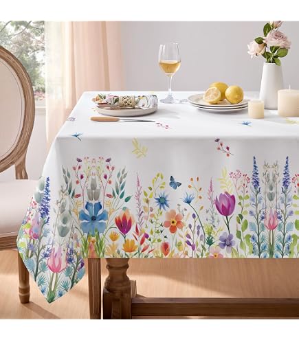 ABAKUHAUS Tovaglia Rettangolare Pasquale Con Coniglietto, 140x240 Cm, In Poliestere Impermeabile, Resistente Alle Macchie, Per Sala Da Pranzo E Cucina, Multicolore - 2