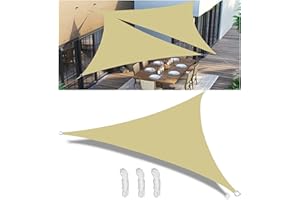 WOACE Toldo Vela Triangular Toldos Exterior Terraza Impermeable Toldo Vela de Sombra con Anillo en D y Cuerdas de Sujeción 98% protección UV para Exterior Patio jardín Arena 1.6x1.6x1.6M