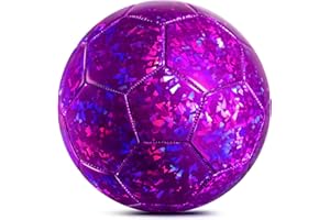 U&C Planet Fußball Größe 3 Kinderfußball Glitzerfußball mit Lasermuster - Fußball Kleinkind mit 32-Panel Design inkl. Handpumpe Soccerball für Kinder 3-8 Jahre