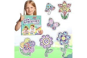 Kaieteur Suncatcher Kits for Girls 6 7 8 9 10 Year Old, DIY Diamond Painting Kit Flowerfor Kids Ages 6+, 5D Gem Stone Window Art Craft Stickers Kit for Boys as Christmas Birthday Party Gifts