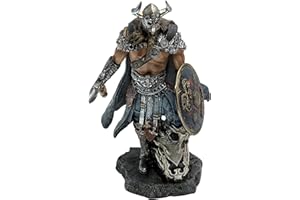 LOOYAR Estatua de Resina Viking Warrior Dragon Slayer, decoración del hogar, Escritorio de Oficina o Regalo para Sala de Estar, Porche y arreglo de Escritorio