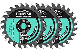 LEKOMESH 3" (75mm) 24T TCT Wood Cutting Disc - 3 Pack with 3/8" Arbor, Suitable for Wood, Plastic & Composite Materials