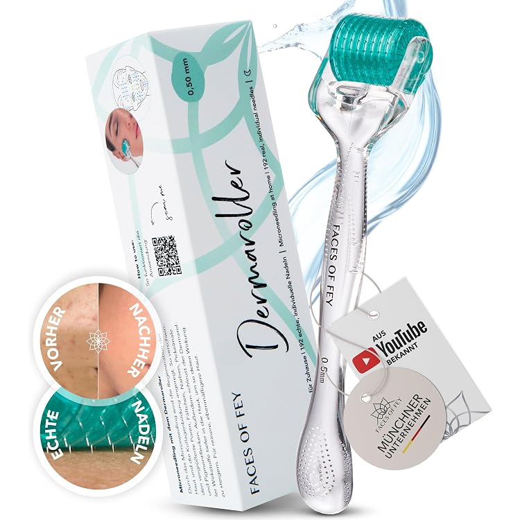 Dermaroller Microneedling Set – Mit HC902 Roller (0,2 Mm, 162 Nadeln) & 30 Hyaluron Ampullen, Made In Germany