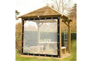 ZWYSL Pannelli Laterali Impermeabili per Pergola Esterna Telo Impermeabile Trasparente con Occhielli Tenda da Esterno in PVC Disponibile per Gazebo, Piante da Giardino di Copertura
