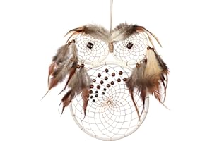 MEIRIYFA Acchiappasogni per bambini, fatto a mano, in stile gufo, decorazione da parete, per camera da letto, dormitorio, decorazione per la casa