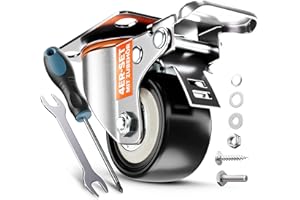 PEARWAY™ Premium Schwerlastrollen bis 320kg [4x Bremse] I Robuste Möbelrollen I Rollen für Möbel I Lenkrollen 50mm für Innen & Außen I Transportrollen Schwerlast I Rollen Schwerlast I Möbel Rollen