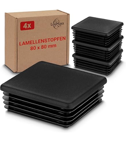 30 Bouchons à Lamelles Rectangles 100x80 Mm - Pour Tubes Acier, Alu - Protection Anti-blessure