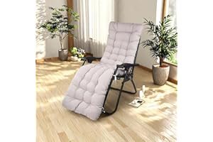 CUSHSUNR Sun Lounger Cushions Only, 170 * 53cm Sunlounger Cushions Replacement Garden Sunlounger Cushion with Top Cover, Recliner Chair Seat Pads Sunbed Cushion for Garden Patio Yard Beach