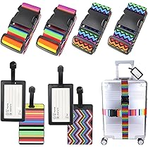 Cinghia Bagaglio Lucchetto Combinazione Regolabile Cinghia Valigia Amexo Con Lucchetto - Regolabile E Sicura Per Viaggi Cinghia Valigia Incrociata - Foto 2