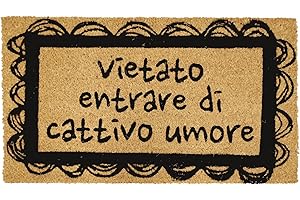 Comart - Zerbino Gag in Cocco - 40x70 cm - Tappetino Simpatico con Scritte Divertenti - per Ingresso Esterno e Interno - Fondo Antiscivolo - Pulizia Facile - Arredo e Regali Casa - Vietato Entrare