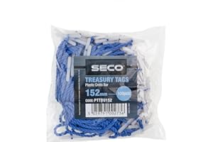 Seco Plastic Cross Bar Treasury Tags, 152mm Pack of 100 - Blue