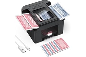 BEEDOVE Kartenmischmaschine Elektrische, Mischmaschine für 2 Decks, Aufladbarer 2000 mAh Automatischer Kartenmischer, Card Shuffler für Verschiedene Kartengrößen, Poker, UNO Kartenspiel, Blackjack, Schwarz