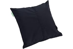 Gardenista Large Garden Scatter Cushion | Water Resistant Hollowfibre Filled Outdoor Seating Furniture Pillow | Great for Patio Rattan Chairs | Comfy & Lightweight (1, Black)