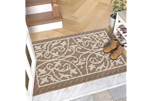 DEXI Mata wejściowa do wnętrza 50 x 80 cm, chłonna mata wejściowa, antypoślizgowa i pyłoszczelna, zmywalna wycieraczka do pomieszczeń, brązowa