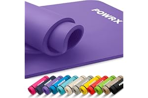 ‎POWRX POWRX Gymnastikmatte - Trainingsmatte für Yoga, Gymnastik und Pilates Zu Hause - rutschfeste, Phthalatfreie Fitnessmatte - Inklusive Trageriemen, Tasche und Übungsposter