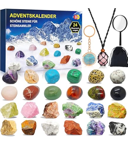 Calendrier De L'avent Pierre Précieuse Calendrier De L'Avent 2024 Excavation Minéraux - 24 Pierres Naturelles Pour Enfants 6-12 Ans - Cadeau Noël Géologie Calendrier De L Avent Adulte